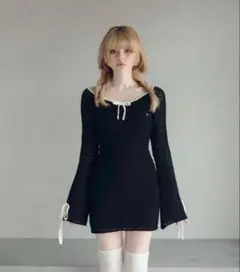 andmary Heart crochet mini dress - メルカリ