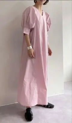 Omekashi オメカシ ビッグスリーブ ワンピース 38サイズ ピンク ①