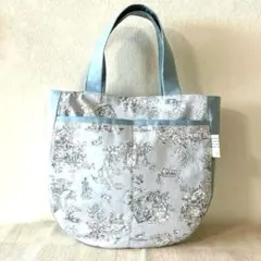 前ポケット付き　ラウンド型トートバッグ