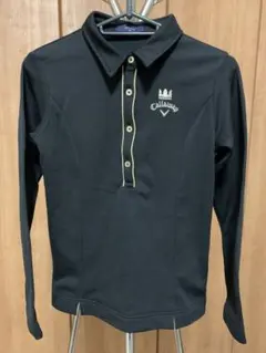 Callaway 冬素材長袖ポロシャツ ブラック Sキャロウェイ
