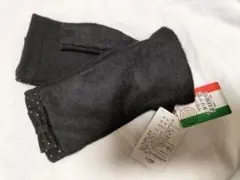 黒ハンドウォーマー　ドット　リボン　先長目フォーマル・お洒落イタリア製素材　革も