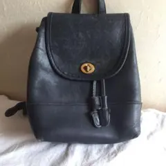 COACH オールドコーチ レザー リュック バックパック ブラック 4134
