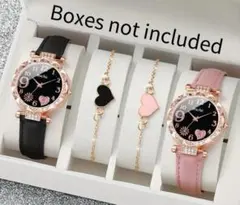 【数量限定】超特価✨Insichic ハートチャーム付き腕時計　2色セット