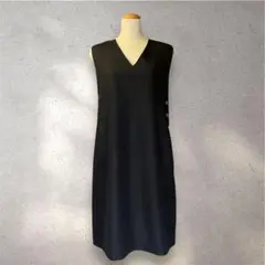 【C OPAQUE.CLIP】ヘリンボーン柄 Vネック ワンピース (L)