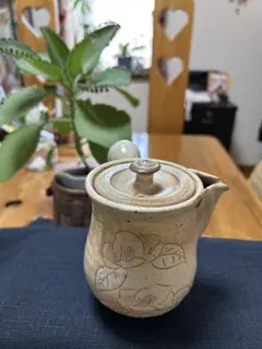 ハンドメイド 陶器 急須 花柄