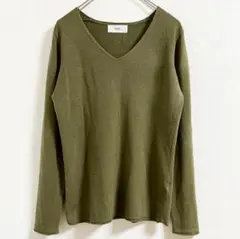 AZUL by moussy【M】シンプルニット　インナーニット　Vネック　長袖