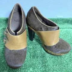 ＄56♪ アグ UGG ブーティ ハイヒール ブラウン 23cmのサムネイル