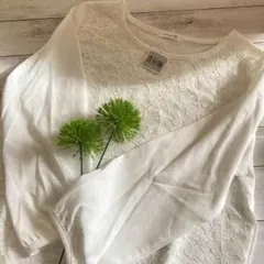 レース切り替え 8分袖Tシャツ ホワイト 未使用　Sサイズ　カットソー