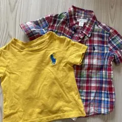 【2枚セット】Ralph Lauren 18M チェック柄シャツとTシャツセット