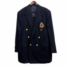 美品❗️関西大学紺ブレ ブレザー 高級カシミヤウールLL 金ボタン 紺色ジャケット