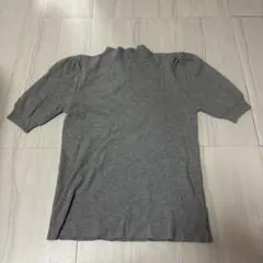 半袖 リブニット グレー