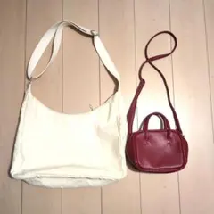 GU ショルダーバッグ 2点セット ホワイト レッドのサムネイル