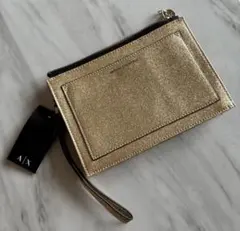 ARMANI EXCHANGE A/X ラメ ゴールド クラッチバッグ