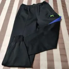 マ*ー様 (ジャンク)Puma ジャージパンツ ブラック/ブルー/グリーン
