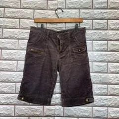 コーデュロイ ハーフパンツ ブラウン ショートパンツ おしゃれ ポケット
