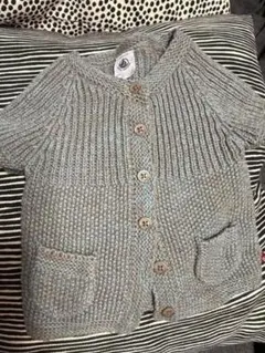ニットカーディガン 青茶色 80㎝