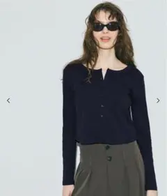 coca # リブラウンドヘムカーディガン