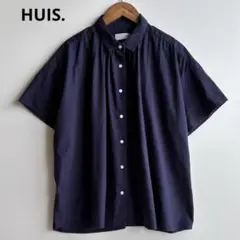 HUIS. ハウス　コットンビエラ半袖ギャザーワイドブラウス 遠州織物　ネイビー 2026年最新】HUIS 遠州織物の人気アイテム - メルカリ