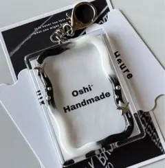 トレカキーホルダー　トレカケース　レジンデコ マーブル　星　ブラック　ホワイト