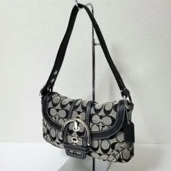 COACH　コーチ 10296　シグネチャー　ショルダー　 ブラック　レザー