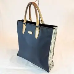 BURBERRY BLACK LABEL トートバッグ 黒 ブラウンノバチェックのサムネイル