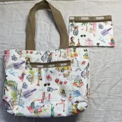 LeSportsac　ハワイ限定　リバーシブル　トートバック　ポーチ　セット