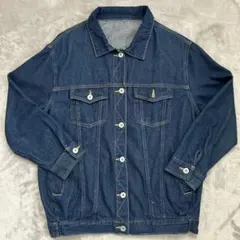 ダークブルー デニムジャケット Mサイズアウター春服Gジャン濃紺