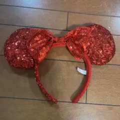 東京ディズニーリゾート カチューシャ スパンコール レッド