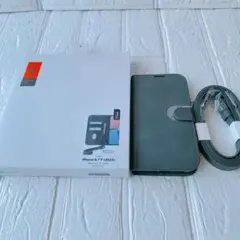 iPhone 15 Pro ケース 手帳型 耐衝撃 ショルダー ブラック