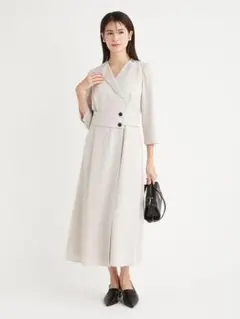【最新作】セルフォード　ベルトデザイントレンチ風ワンピース　ライトベージュ　38