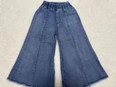 デニムブルー ワイドパンツ ゴムウエスト 110センチ