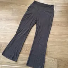 マタニティパンツ　リブパンツ　レプシム　ブラウン