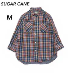 SUGAR CANE ガチャポケリネン混チェック・ワークシャツ　七分袖 Mのサムネイル