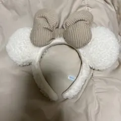 ディズニーランド カチューシャ もこもこ ミニーちゃん ミニー リボン 耳