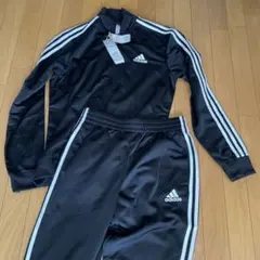 新品タグ付きadidas ブラック ジャージ上下セット L