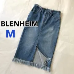 BLENHEIM ブレンヘイム デニムスカート スリット入り フリンジ Mのサムネイル