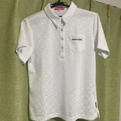 K*u様 マリクレール レディース 半袖ポロシャツ L 刺繍 ネイビー 春夏 ゴ