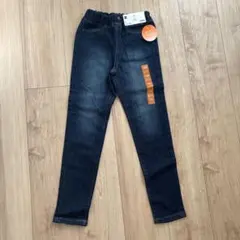 【新品】GU/ジーユー　キッズ　あったか裏起毛デニムスリムパンツ　Gパン　130