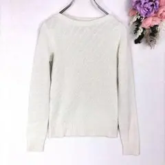 SPB　ダイヤモンド編み　ニット　Mサイズ ホワイトのサムネイル