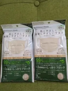 【ECOthical Mask 】大人用サイズ7枚入2セット　ヌーディーベージュのサムネイル