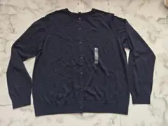 【新品】ユニクロ UVカットクルーネックカーディガン ネイビー 3XL