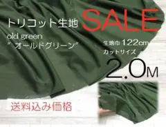 ｇ83-5001-1トリコット生地・オールドグリーン..122cm×2.0M