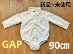 GAP ホワイト長袖ボディスーツ 18-24ヶ月