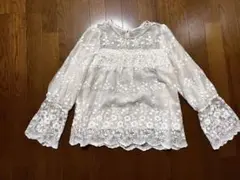 SALE❗️NICE CLAUP 刺繍入りレースブラウス Fサイズ