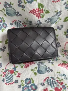 Bottega Veneta黒 レザー 三つ折り財布