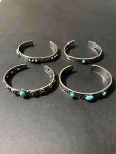 4点セット ターコイズ バングル ブレスレット ネイティブ インディアン