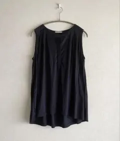 新品タグ付】ENFOLD カットソー ノースリーブ 38 濃紺 チュニック