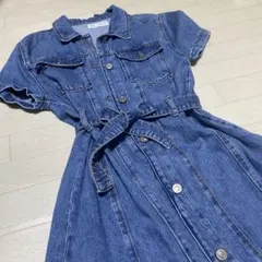 ZARA デニム 半袖ワンピース 13-14歳