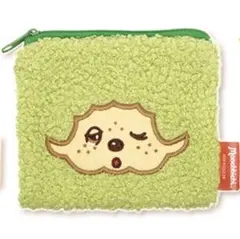 モンチッチ もこもこスクエアポーチ グリーン ガチャガチャ