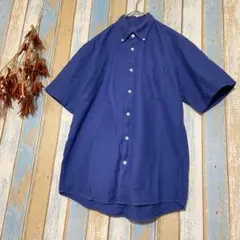 【無印良品】メンズシャツ　半袖　ボタンダウン　薄生地　ポケット付き　綿　S